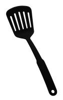 Küchenhelfer schwarz Bratenwender, geschlitzt
