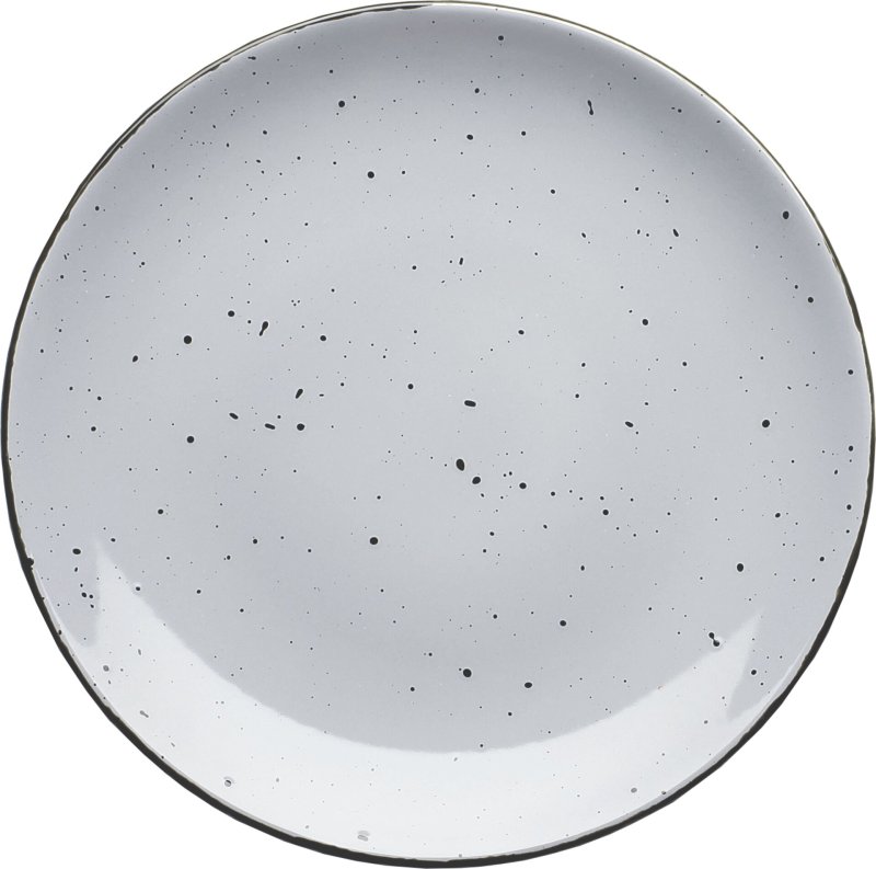 Porzellanserie "Granja" grau Teller flach Coup-Form, 25,7 cm (1)