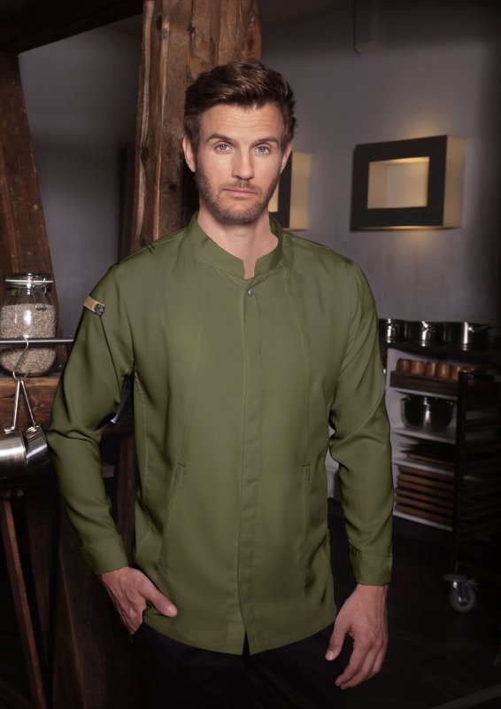 Kochjacke Herren "Green-Generation", moosgrün Größe 48 (1)
