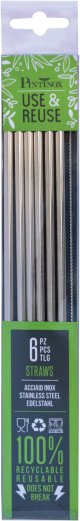Trinkhalme "Use & Reuse" Edelstahl 18/0 24cm Ø 6mm (2)