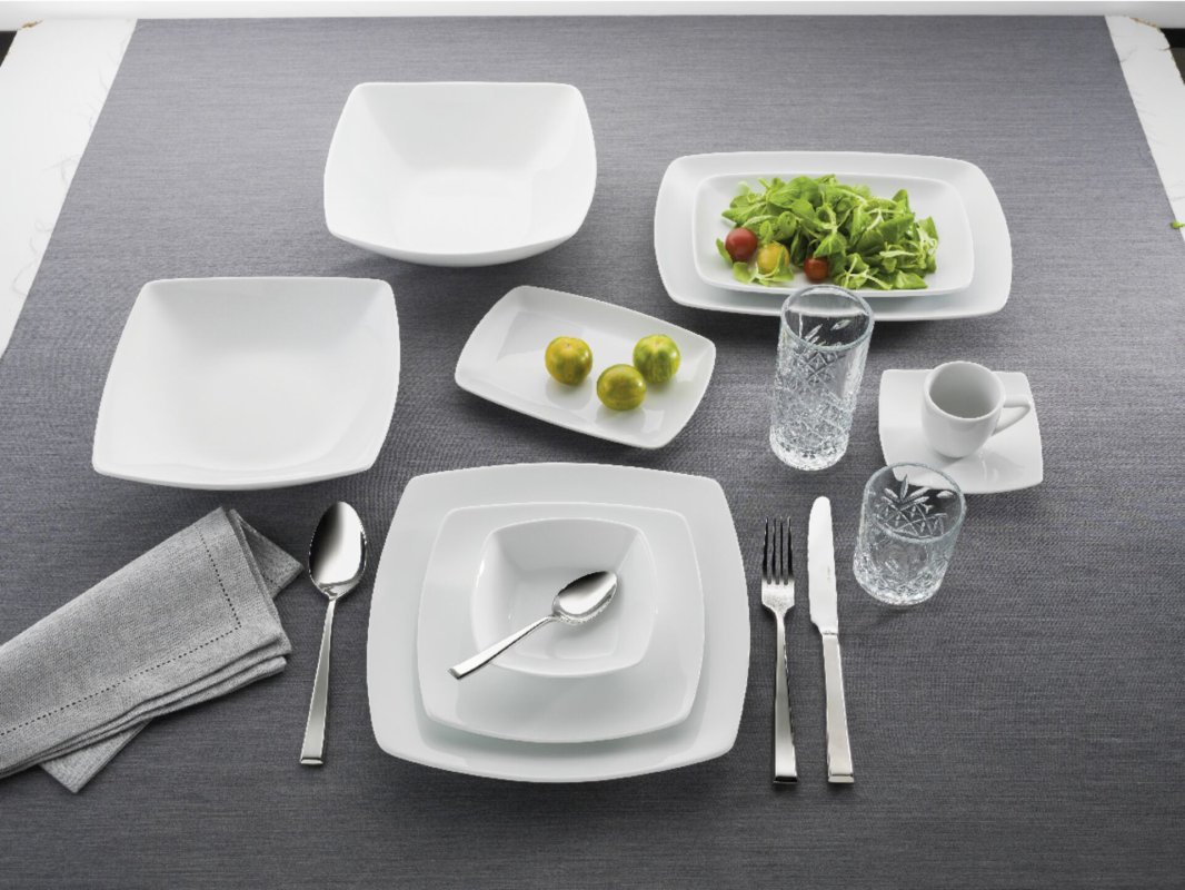 Porzellanserie "Fine Dining" Hartporzellan Schale, 13 x 13 cm (2)