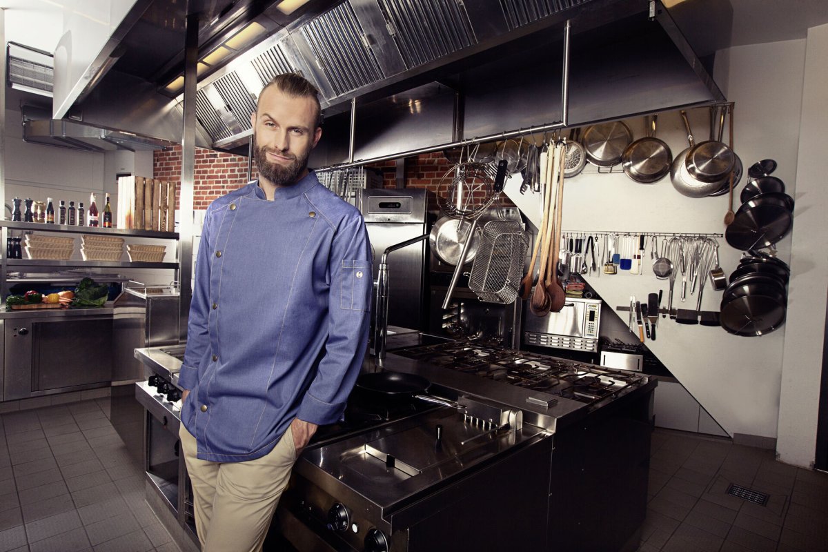 Kochjacke Herren „Jeans Style" Größe 46 (6)