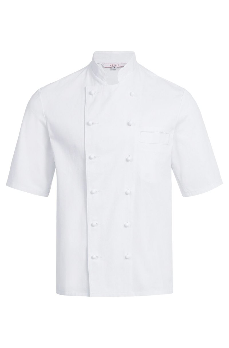 Kochjacke Herren, Brustleistentasche, halbarm Größe S (1)