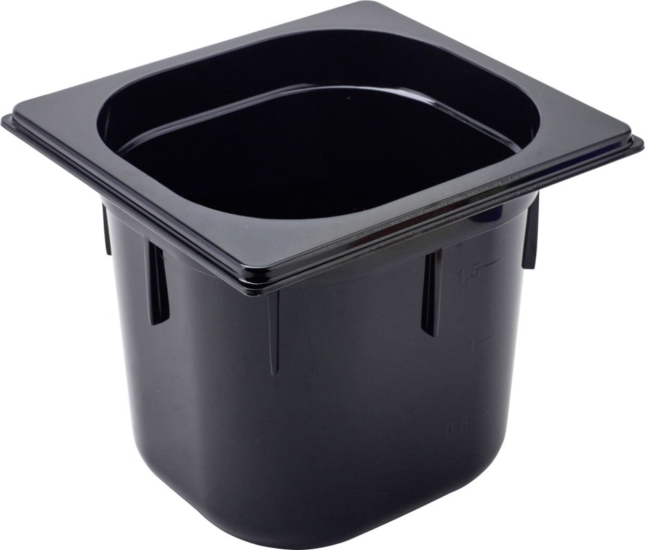 GN Behälter 1/6 Polycarbonat schwarz T: 150mm (1)