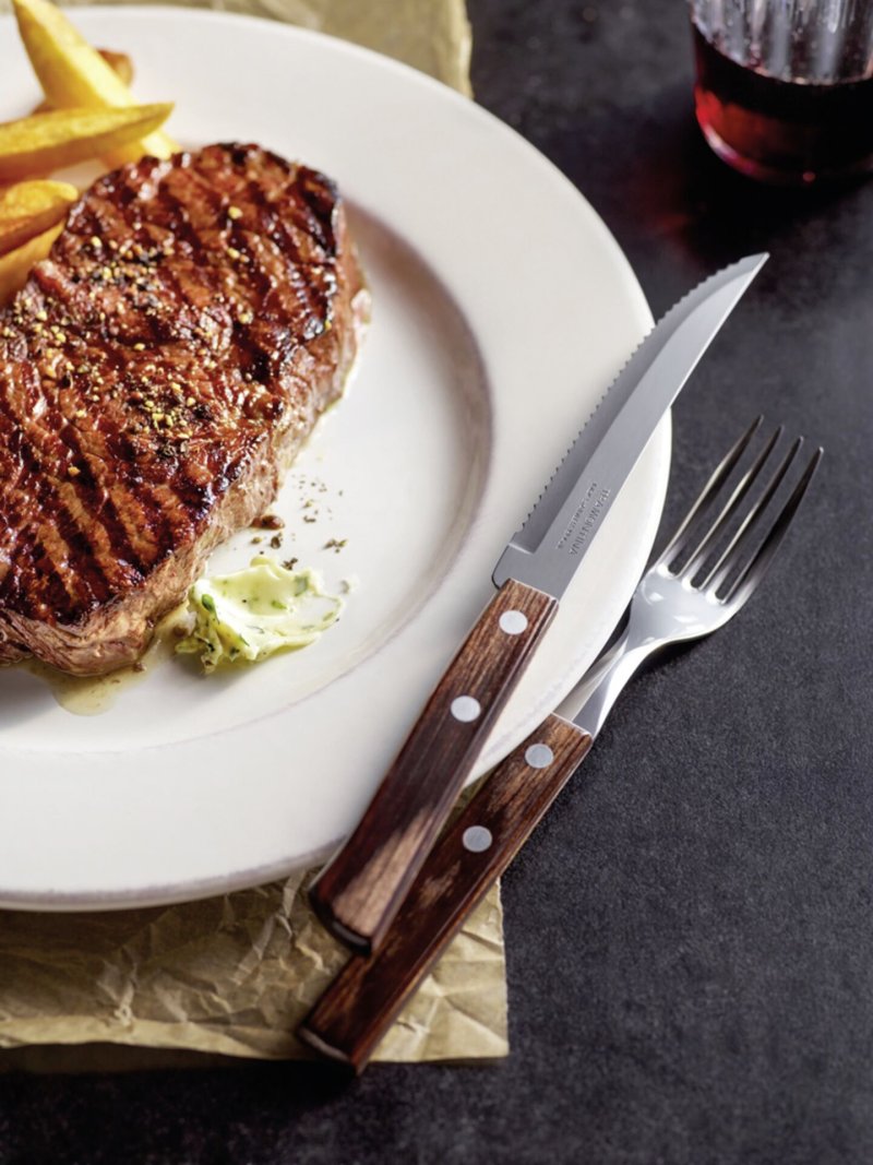 Steak-/Pizzabesteck "Churrasco" Gabel L: 20cm mahagoni (2)