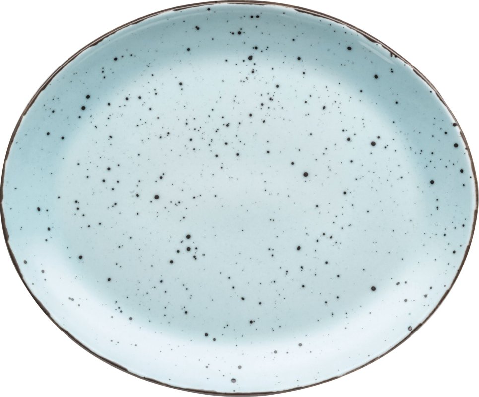 Porzellanserie "Granja" aqua Platte flach oval, 30,5 x 25,5 cm (1)