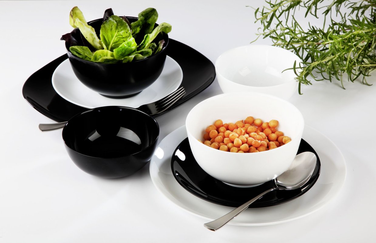 Hartglasgeschirr "Evolution" schwarz Schale Ø12 cm (3)
