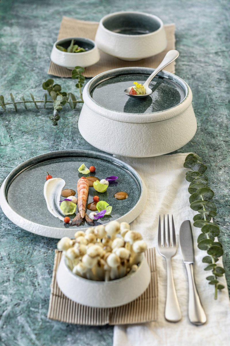 Porzellan Serie "Samoa" blau Teller flach Ø19cm (3)