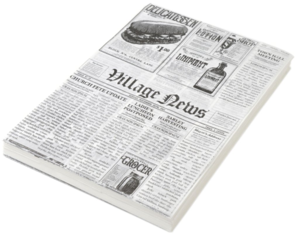 Einschlagpapier "Zeitungsdruck" 25x35 cm (1)