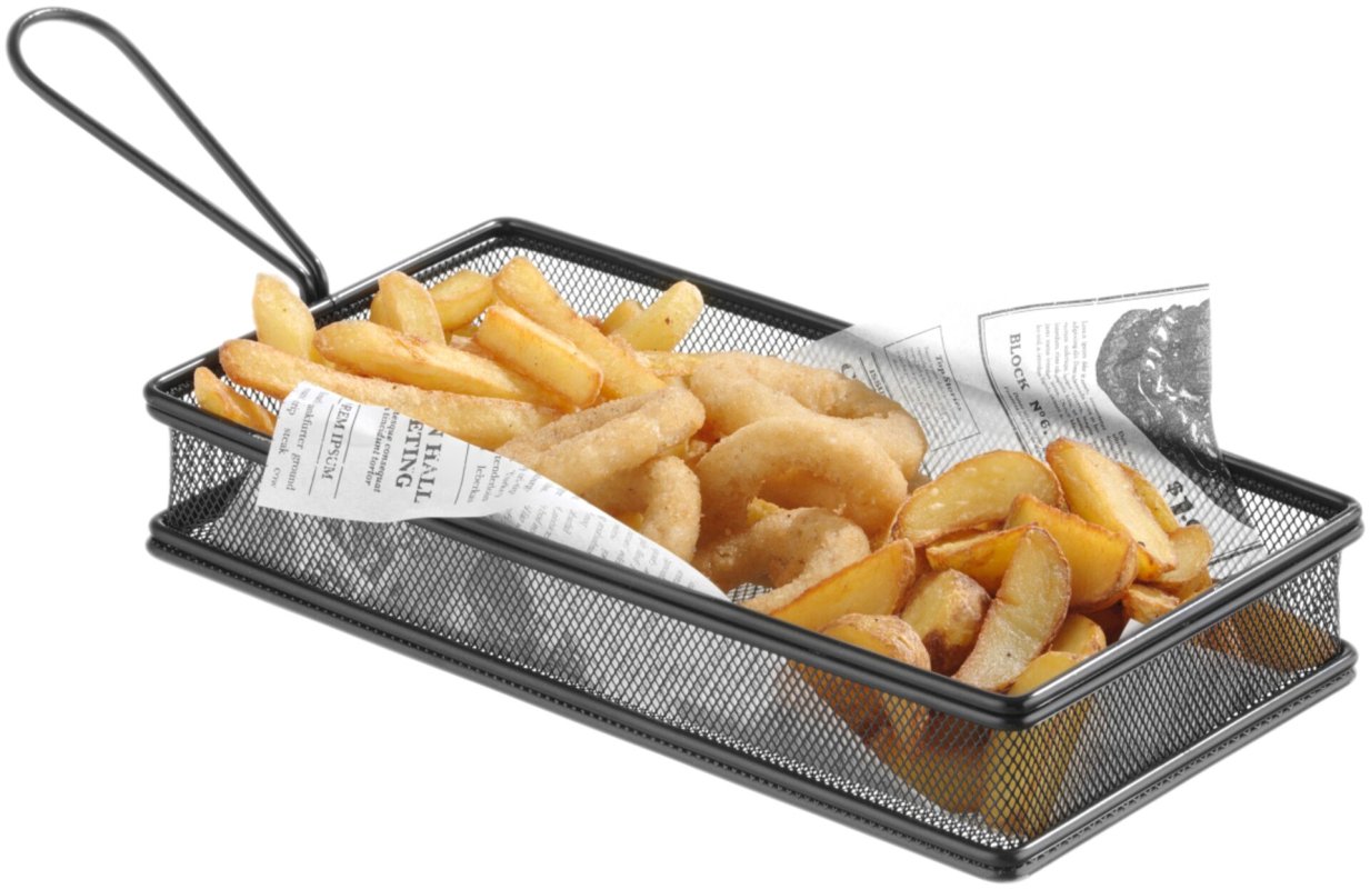 Mini-Servier-Frittierkorb schwarz, flach (1)