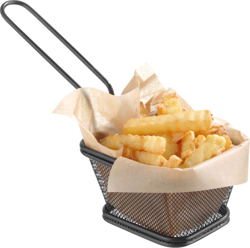 Mini-Servier-Frittierkorb schwarz, rechteckig 10,0x8,5 cm (1)