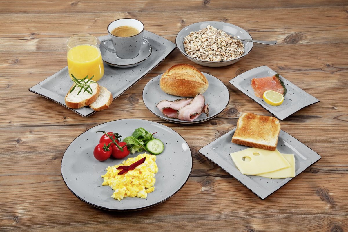 Porzellanserie "Granja" grau Tasse obere Kaffee Grande (5)