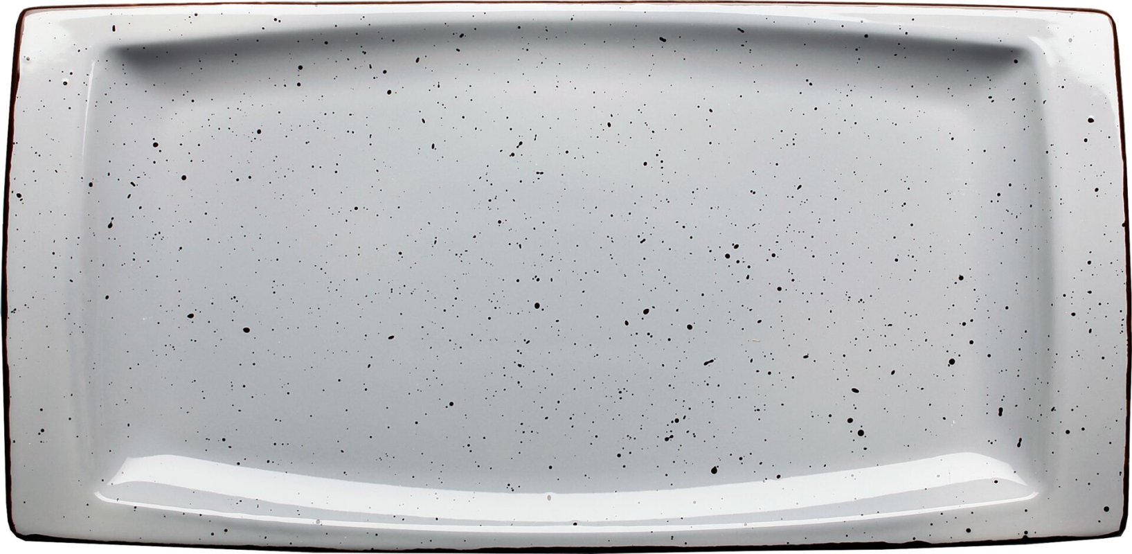 Porzellanserie "Granja" grau Platte flach eckig, 18 x 36 cm (1)