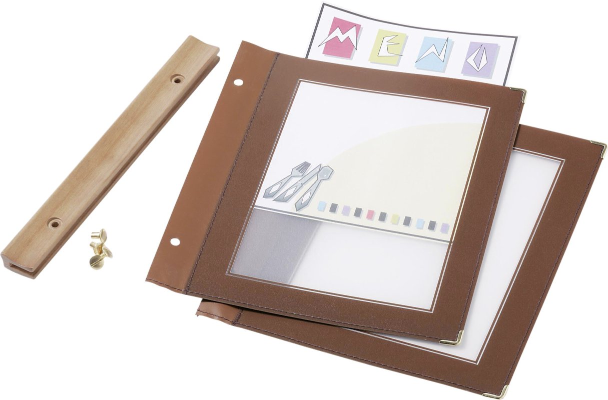 Speisekarte mit Holzschiene bordeaux (2)