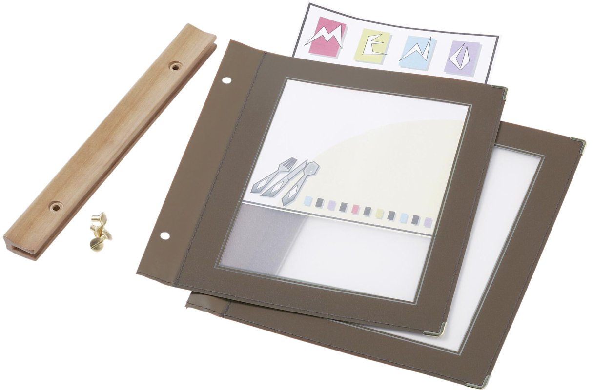 Speisekarte mit Holzschiene braun (3)