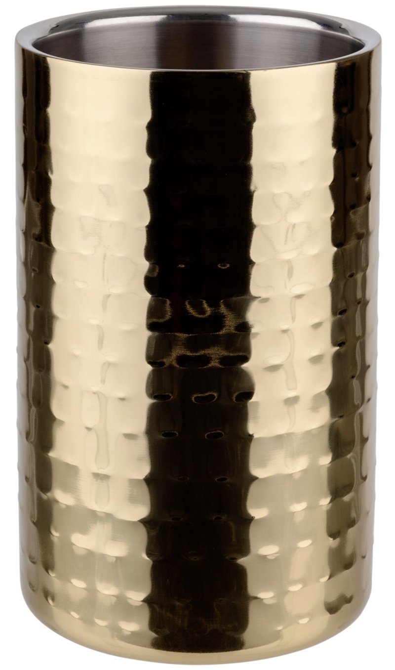 Flaschenkühler, gold gehämmert (1)