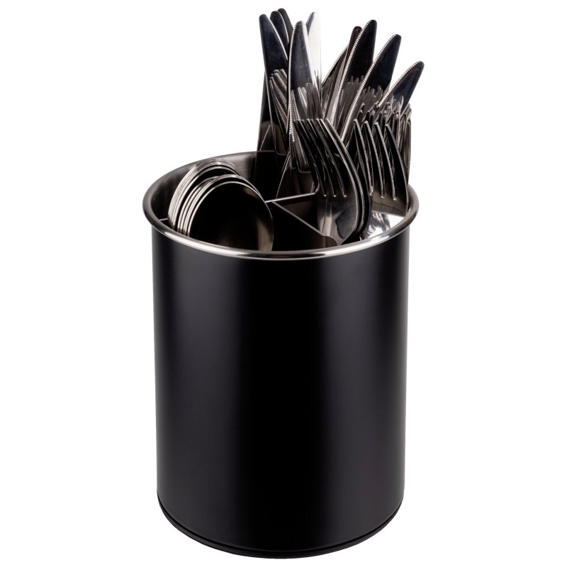 Besteckbehälter, drehbar, Ø 13cm, Edelstahl (4)