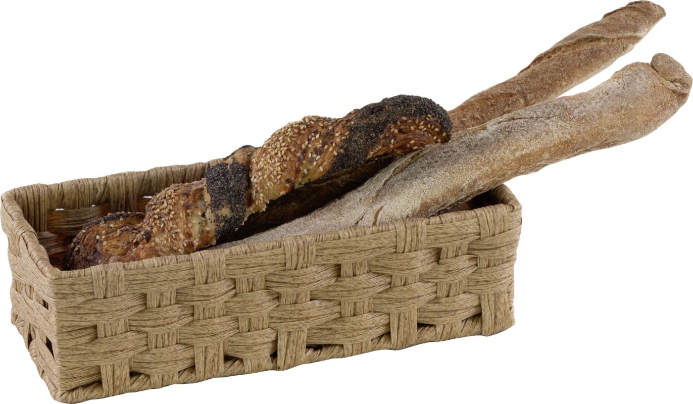 Korb rechteckig, beige, Polyrattan 27x12cm H:8cm (2)