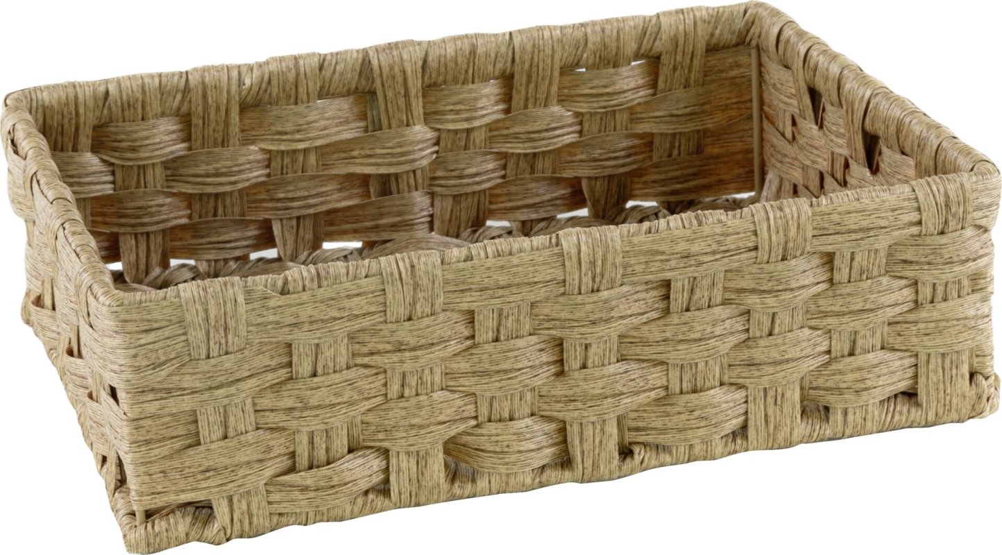 Korb rechteckig, beige, Polyrattan 27x21cm H: 8cm (1)