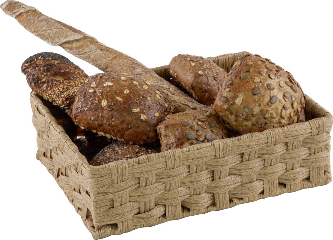 Korb rechteckig, beige, Polyrattan 27x21cm H: 8cm (2)